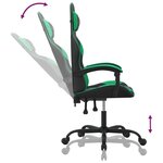 vidaXL Chaise de jeu Noir et vert Similicuir