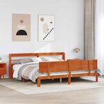 vidaXL Cadre de lit avec stockage 2 Pièces Cire marron Bois de Pin Massif