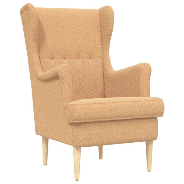 vidaXL Fauteuil Beige Bouclé
