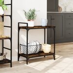 vidaXL Chariot de cuisine chêne fumé 60 5x31x72 5 cm bois d'ingénierie