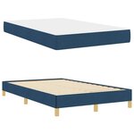vidaXL Lit à ressorts Bleu  marron 120 x 200 cm Tissu  Bois Engineered