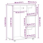 vidaXL Armoire en chêne noir 80x40x110 cm Bois d'ingénierie