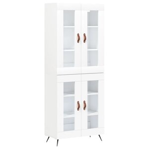 vidaXL Buffet haut Blanc 69 5x34x180 cm Bois d'ingénierie