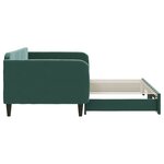 vidaXL Lit de jour avec gigogne sans matelas vert foncé 100x200 cm