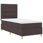 vidaXL Lit à ressorts avec matelas Marron foncé 80 x 200 cm tissu