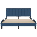 vidaXL Cadre de lit sans matelas Hanko bleu 140x190 cm tissu