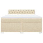 vidaXL Sommier à lattes de lit avec matelas Crème 200x200 cm Tissu