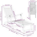 vidaXL Chaise longue d'extérieur repose-pieds et table Acacia solide