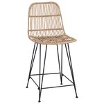 vidaXL Tabouret de bar 2 Pièces Naturel 44 x 54 x 96 cm Rattan et Acier
