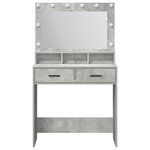 vidaXL Coiffeuse Gris béton 79 x 41 x 135 cm Bois d'ingénierie