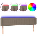 vidaXL Tête de lit à LED Taupe 183x16x78/88 cm Tissu