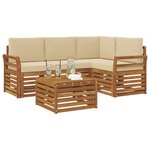vidaXL Ensemble de canapés d'extérieur 5 Pièces Naturel et Beige
