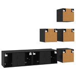 vidaXL Ensemble meuble TV 6 Pièces 60 x 30 x 30 cm Chêne noir