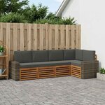 vidaXL Ensemble de canapés d'extérieur 5 pc Naturel et Anthracite