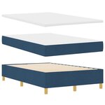 vidaXL Lit à ressort avec matelas bleu 120x200 cm tissu