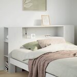 vidaXL Tête de lit avec rangement blanc 160 cm bois massif de pin