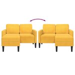 vidaXL Canapé 2 places avec méridienne en L jaune clair 125 cm Lin