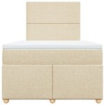 vidaXL Sommier à lattes de lit avec matelas crème 120x190 cm tissu