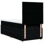 vidaXL Sommier à lattes de lit avec matelas Noir 90x190 cm Tissu