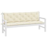 vidaXL Coussins de banc de jardin lot de 2 blanc crème tissu Oxford