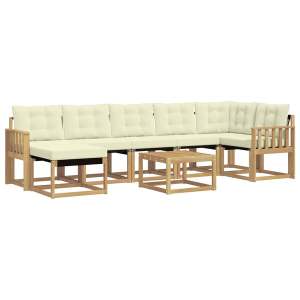 vidaXL Ensemble de canapés d'extérieur 8 pc Blanc et crème
