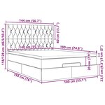 vidaXL Cadre de lit ottoman avec matelas bleu foncé 140x190 cm velours