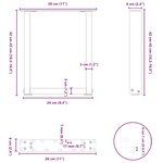 vidaXL Pieds de table basse en U 2 pièces Noir 28 x (42-43) cm Acier