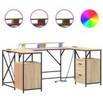 vidaXL Bureau Chêne Sonoma 182 x 101 x 87 5 cm Bois d'ingénierie