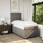 vidaXL Sommier à lattes de lit avec matelas Taupe 90x200 cm Tissu