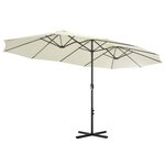 vidaXL Parasol d'extérieur et poteau en aluminium 460x270 cm sable