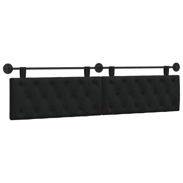 vidaXL Tête de lit suspendue Noir Tissu