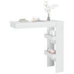 vidaXL Table de bar murale Blanc 102x45x103 5 cm Bois d'ingénierie