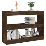 vidaXL Bibliothèque/Séparateur de pièce chêne fumé 100x30x72 cm
