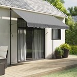 vidaXL Tissu de remplacement de cantonnière d’auvent rayure anthracite