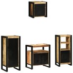 vidaXL Ensemble de mobilier de salle de bain avec étagère avec stockage avec porte 4 Pièces