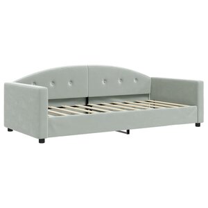 vidaXL Lit de repos sans matelas gris clair 90x190 cm velours