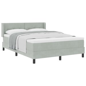 vidaXL Lit à ressorts avec matelas Gris clair 200 x 140 cm Polyester