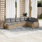 vidaXL Salon de jardin avec coussins 8 Pièces beige résine tressée