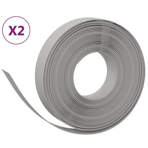 vidaXL Bordures de jardin 2 Pièces gris 10 m 10 cm polyéthylène