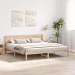 vidaXL Cadre de lit Marron 200 x 200 cm Bois de pin massif
