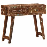 vidaXL Table console 90x32x75 cm bois massif de récupération