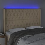 vidaXL Tête de lit à LED Crème 147x16x118/128 cm Tissu