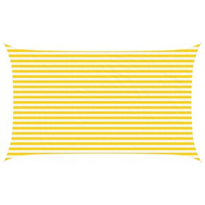 vidaXL Voile d'ombre Jaune et blanc 5 x 3 m 100   polyester Oxford