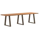 vidaXL Table à manger marron clair 280x80x74 cm rectangulaire