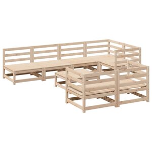 vidaXL Salon de jardin 8 Pièces bois de pin massif