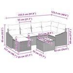 vidaXL Ensemble de Canapé de Jardin 7 pièces Avec Coussins Beige Rattan Poly