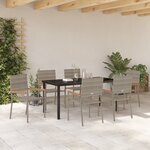 vidaXL Ensemble de salle à manger de jardin 7 pièces Gris Rotin Synthétique