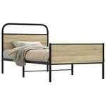 vidaXL Cadre de lit sans matelas 100x200 cm chêne sonoma