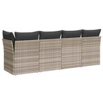 vidaXL Canapé de jardin et coussins 4 places gris clair résine tressée