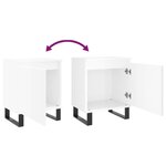 vidaXL Tables de chevet 2Pièces blanc brillant 40x30x50cm bois ingénierie